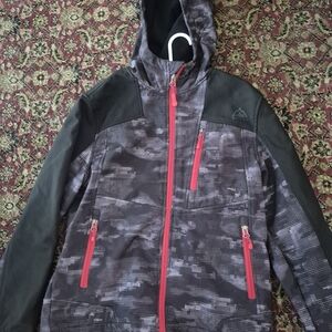 Snowzu Camouflage Jacket with Red Accents